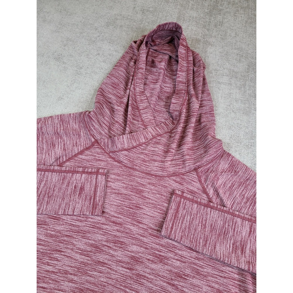 Lululemon Hoodie Womens Red Healthy Heart Pullover Cowl Neck Stretch - Approx 6